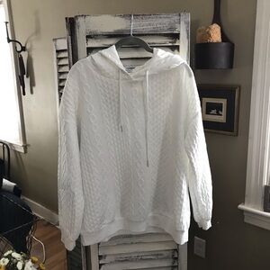 White Cable Knit Hoodie